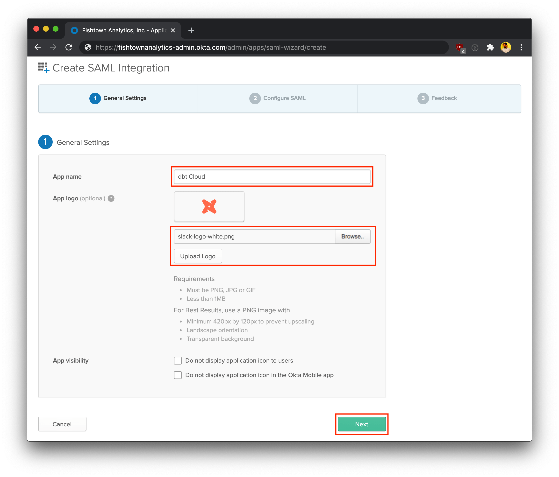 Configure the app's General Settings Configure the app's General Settings