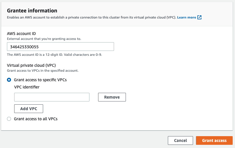 Redshift grant access